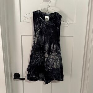 adidas Black and Gray Tie Dye Women's Workout Tank Top
